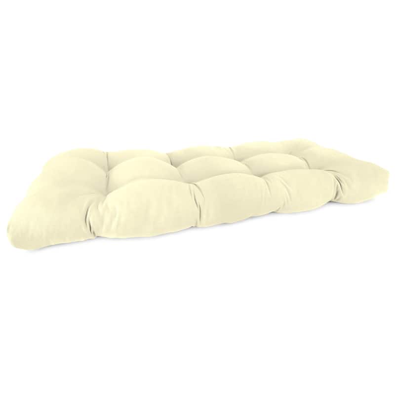 Sunbrella 44" x 18" Contoured Outdoor Wicker Bench Cushion - 18'' L x 44'' W x 4'' H - Canvas Canvas