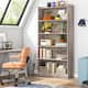 72-inch Bookcase, Modern 6-Tier White Bookshelf, Wood Display Shelf