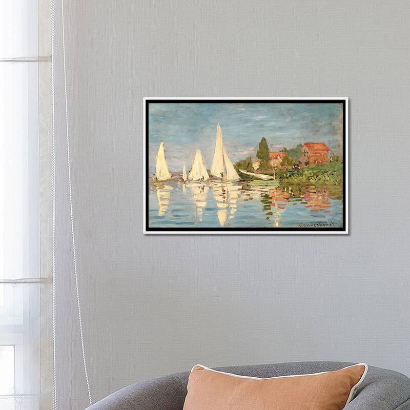 iCanvas "Regatta at Argenteuil, c.1872 " by Claude Monet Framed Canvas Print