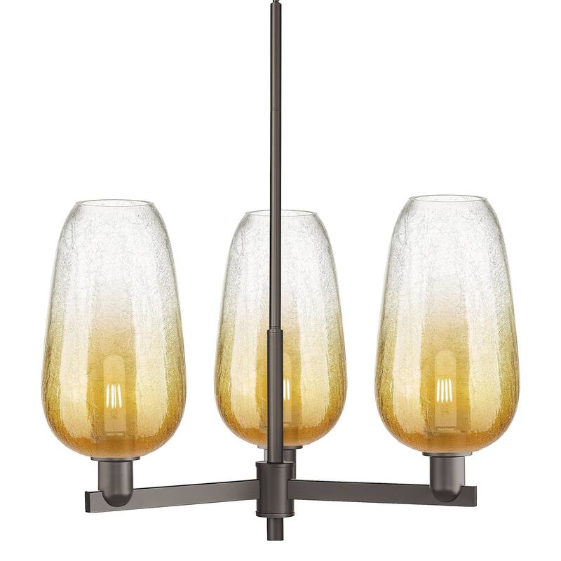 Innovations Lighting 716-3CR-17-18 Brookhaven Flute Chandelier - Oil Rubbed Bronze / Amber