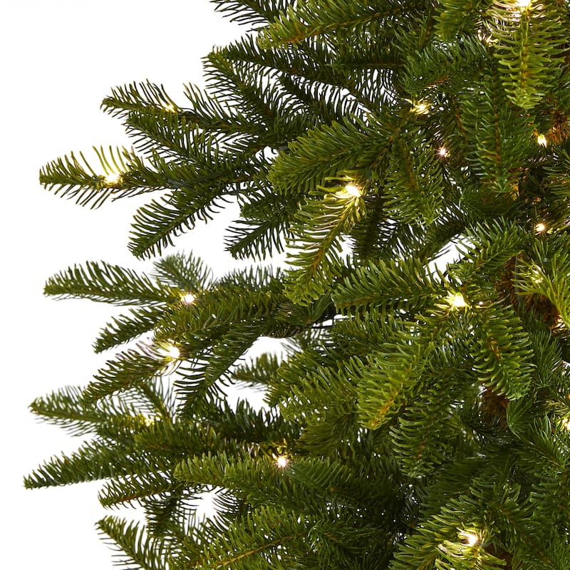 7ft. Alpine Artificial Christmas Tree with 150 Clear Microdot Multifunction LED Lights - Slim Festive X-Mas Tree