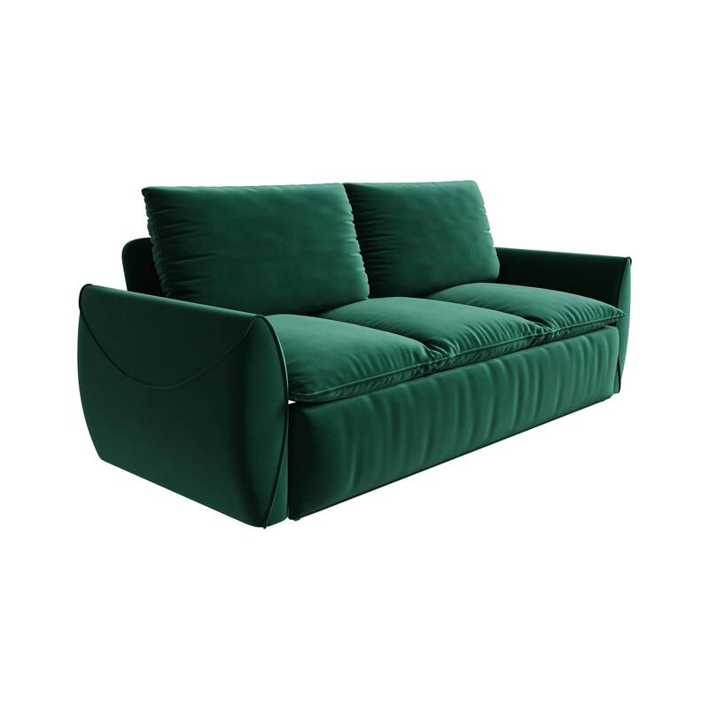70.9" Pull Out Sofa Bed, 3-Seat Convertible Sleeper Sofa with 2-in-1 Pillow and Blanket Set, Velvet Loveseat Bed