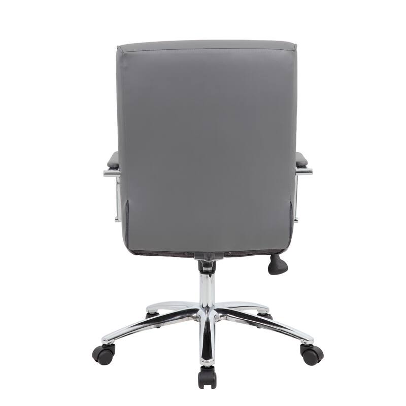 Megh Rolling Executive Conference Chair, Gray Vinyl, Lumbar Support