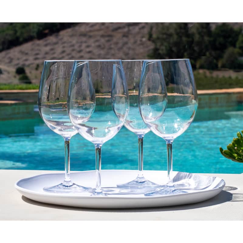 Abode Homewares Montana Acrylic Wine Glass - Clear - 22 oz - Set of 4
