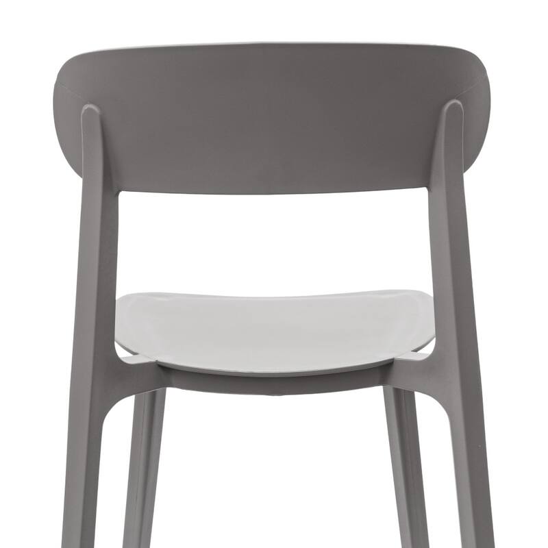 Commercial All-Weather Resin Stack Chair with Contoured Backrest-Set of 4 - 19"W x 19.5"D x 31"H