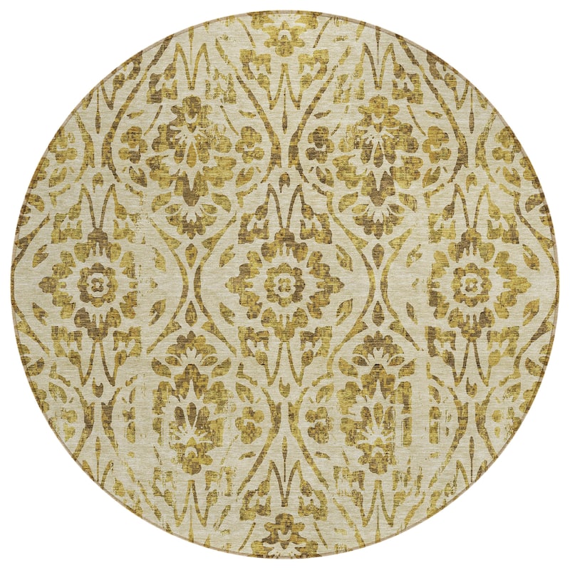 Machine Washable Indoor/ Outdoor Chantille Distressed Traditional Rug