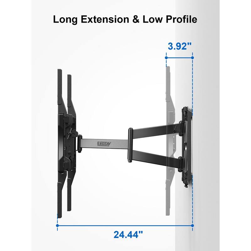 ErgoAV Motion Mount with Dual Arms for TVs 49″ to 90″