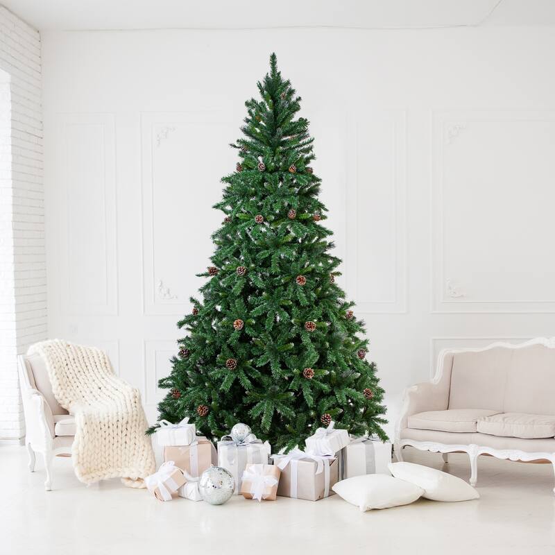Full Two-Tone Buckeye Glittered Pine Artificial Christmas Tree - 10' - Unlit - over-10-feet