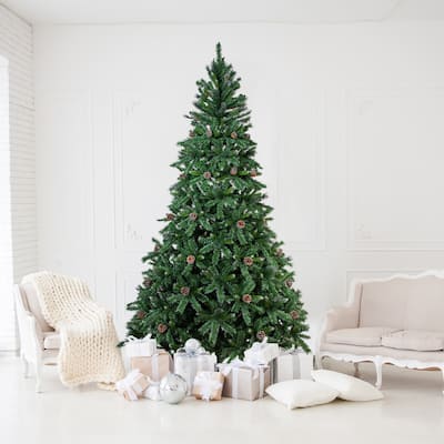 Full Two-Tone Buckeye Glittered Pine Artificial Christmas Tree - 10' - Unlit - over-10-feet