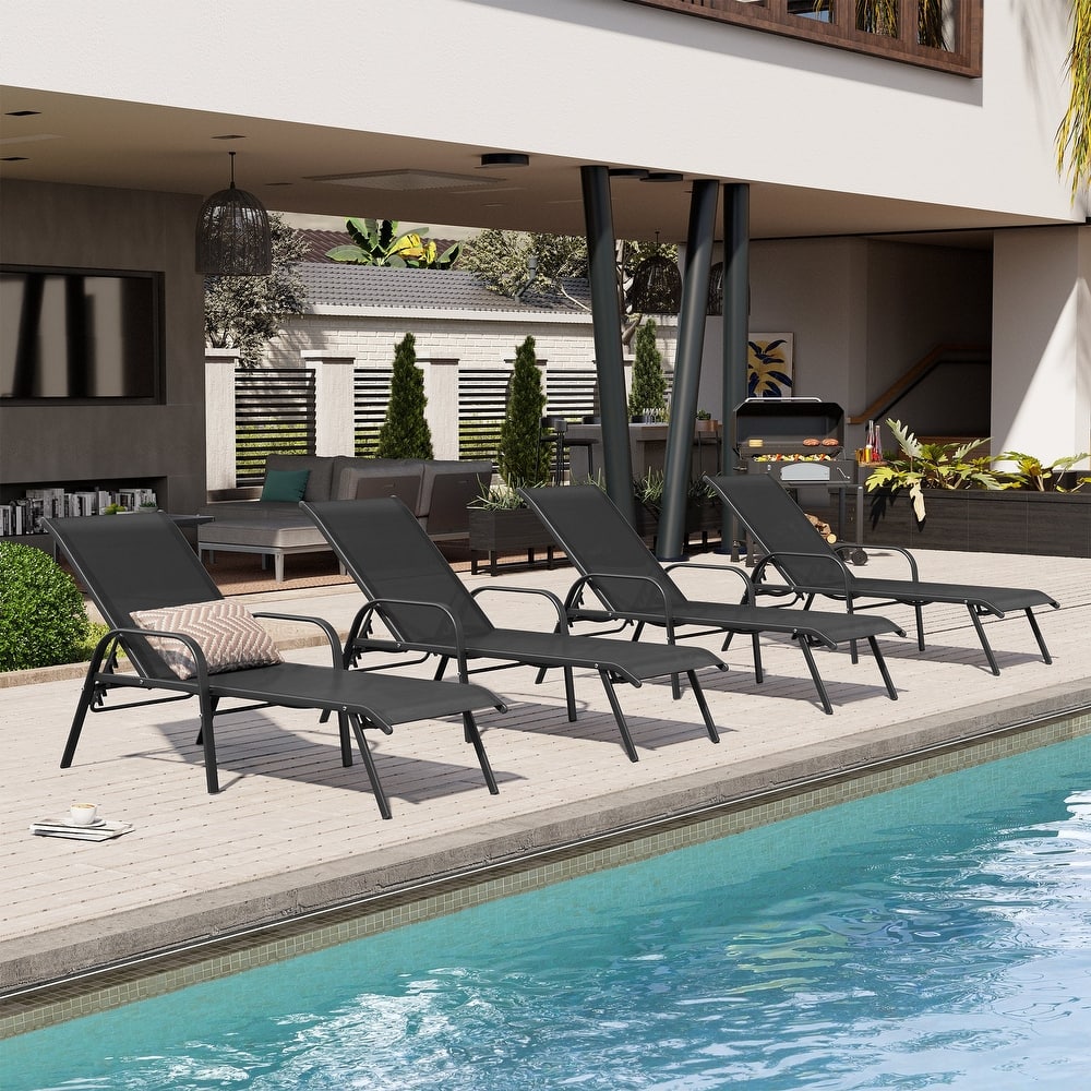 Crestlive Products Outdoor Adjustable Chaise Lounge Chairs (Set of 2/4)