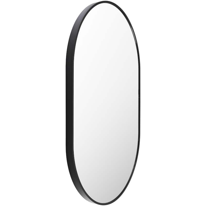 Livabliss Aranya Modern Aluminum Oval Pill-Shaped Accent Mirror