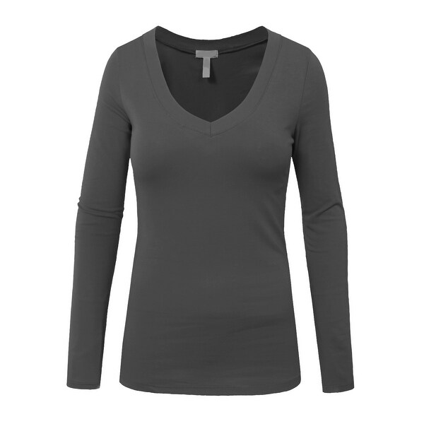 black long sleeve shirt v neck