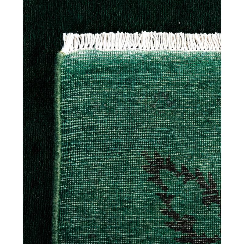 Overdyed One-of-a-Kind Hand-Knotted Area Rug - Green - 6' 0" x 8' 10"