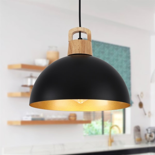 1-Light Modern Pendant Light Fixture with Plug-in Switch for