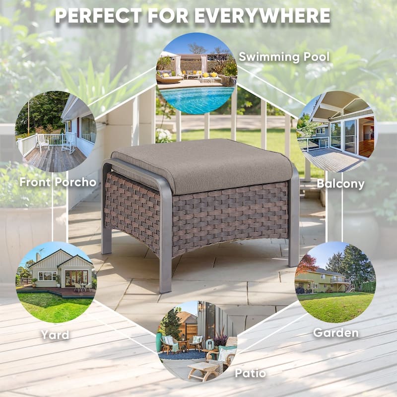 Outside Patio Swivel Chair Glider Chair with Ottomans