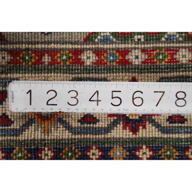 Grey Kazak Foyer Rug Handmade Wool Carpet - 2'6" x 4'1"