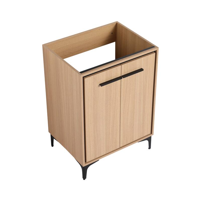 (Base Only) Modern Bathroom Vanity with 2 Doors - 24" W