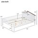 preview thumbnail 4 of 5, Kids Full Bed with House-Shaped Headboard and Guardrail, Wood Platform Bed Frame with Built-in Storage and LED Light, White