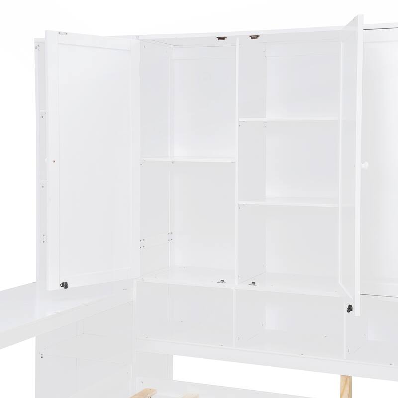Versatile Wooden Daybed with Integrated Storage and Workspace for All Ages