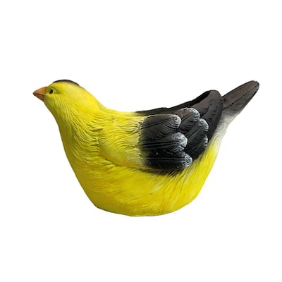 Sitting Finch Outdoor Garden Planter - 14" - Yellow and Black