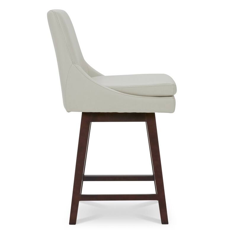 Spruce & Spring Luca Counter Height Swivel Barstool with Solid Wood Legs
