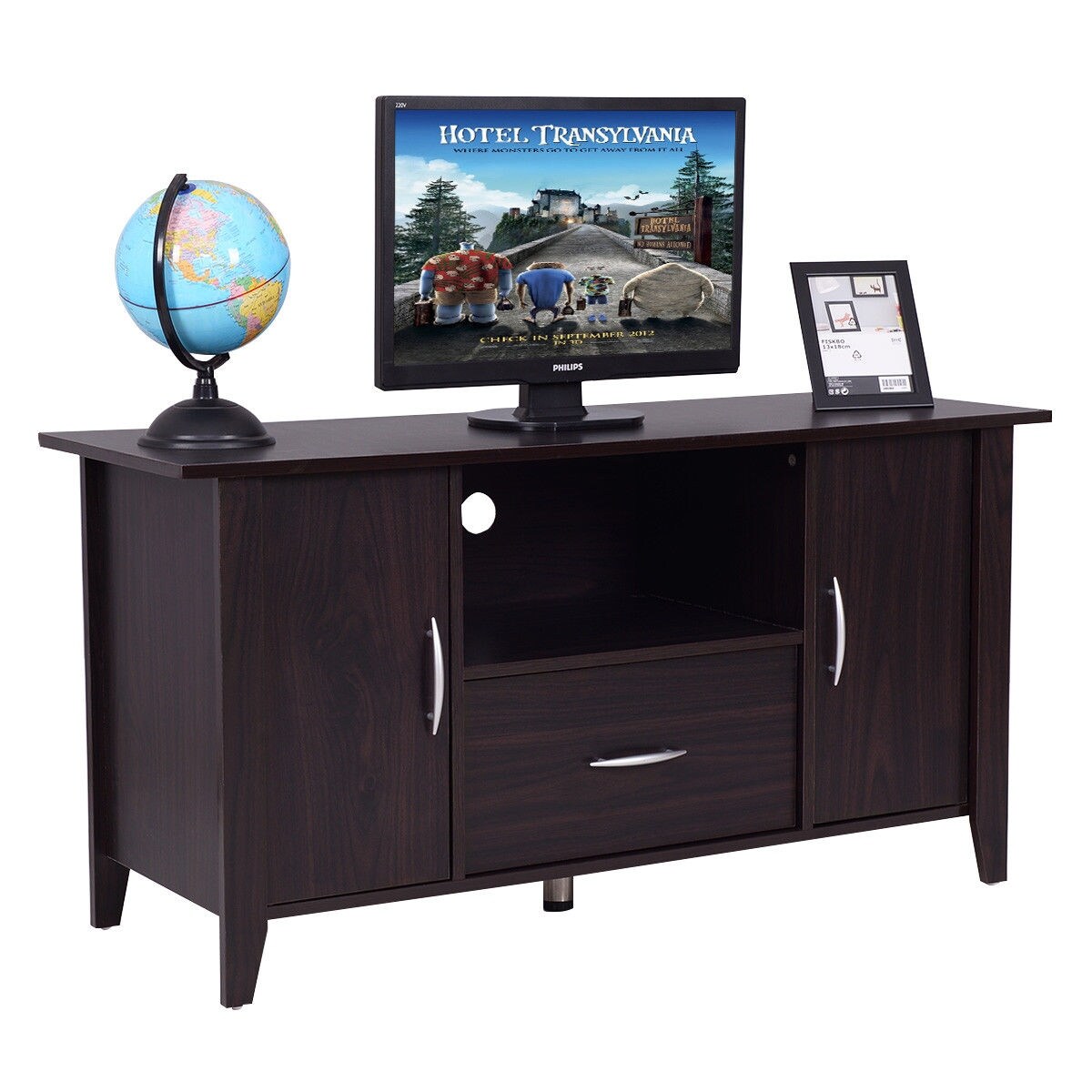 Shop Costway Modern Tv Cabinet Media Unit Storage Shelf Tv Stand