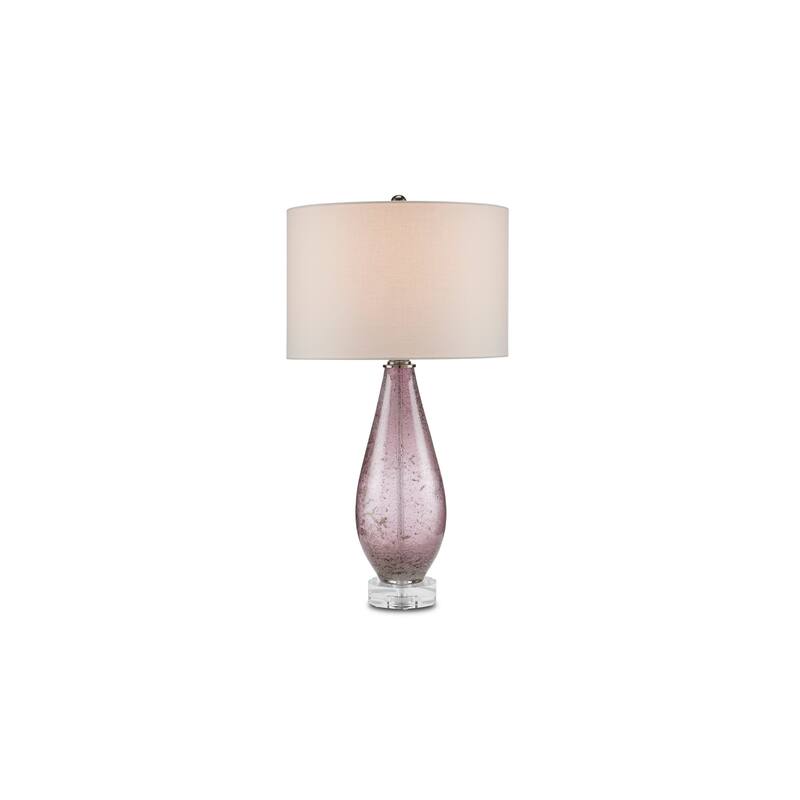 Currey & Company Optimist Purple Table Lamp - 30"h x 16"dia - 30"h x 16"dia - Purple/Clear/Antique Nickel