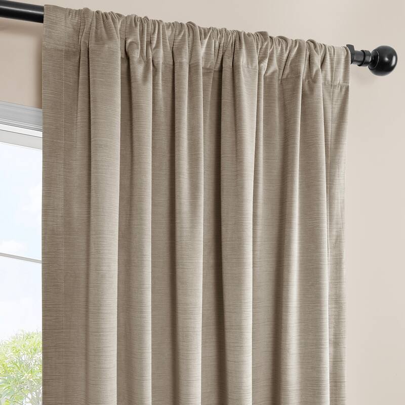 Exclusive Fabrics Ravello Burnout Velvet Curtains (1 Panel) Room Darkening Curtains For Bedroom & Living Room Curtains