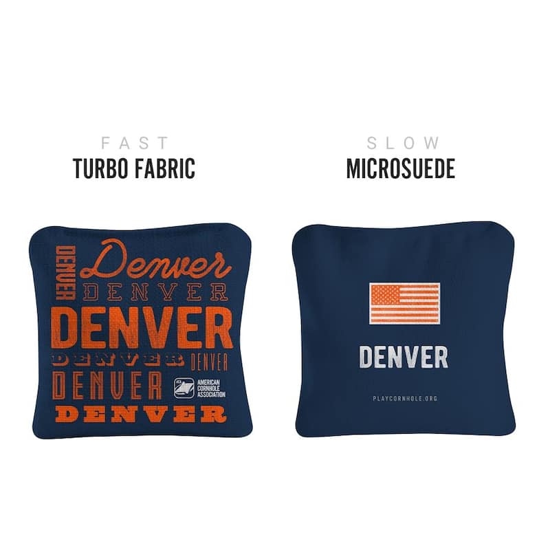 Denver Football Navy Blue Dual Sided Cornhole Bags