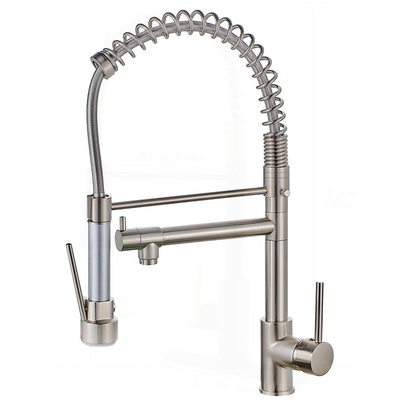 Kitchen Faucet with Pull Down Sprayer and Rotatable Spouts