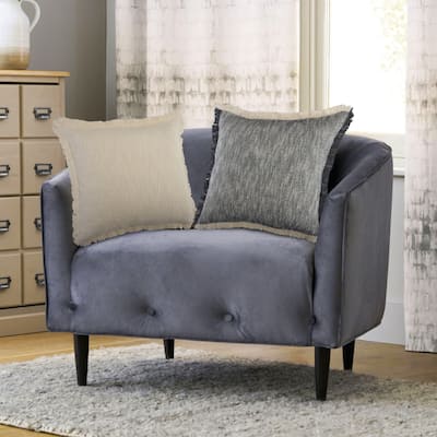 Sevita Two-Tone Cotton Fringe Throw Pillow