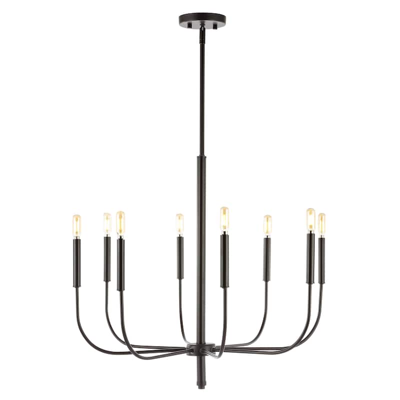 Collier 27.25" 8-Light Modern Mid-Century Iron LED Chandelier, by JONATHAN Y