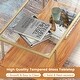 preview thumbnail 7 of 6, 2 Tiers Rectangle Glass Coffee Table with Gold Steel Frame