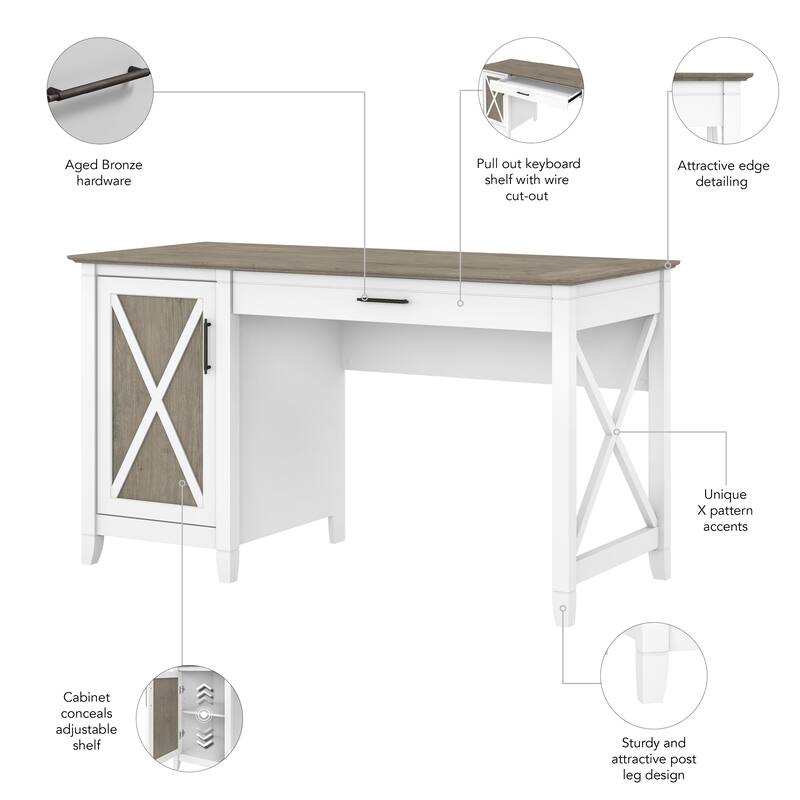 Key West 54W Computer Desk with Storage by Bush Furniture