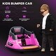 preview thumbnail 17 of 16, Aosom 12V Bumper Car for Kids 1.5-5 Years Old, Electric Ride On Bumper with 360 Degree Spin