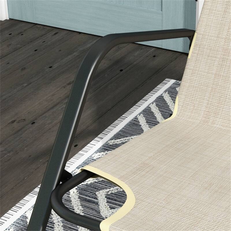Steel Rocking Chair with Sling Fabric, High Back and Armrest - 23.25" W x 36.5" D x 36.25" H