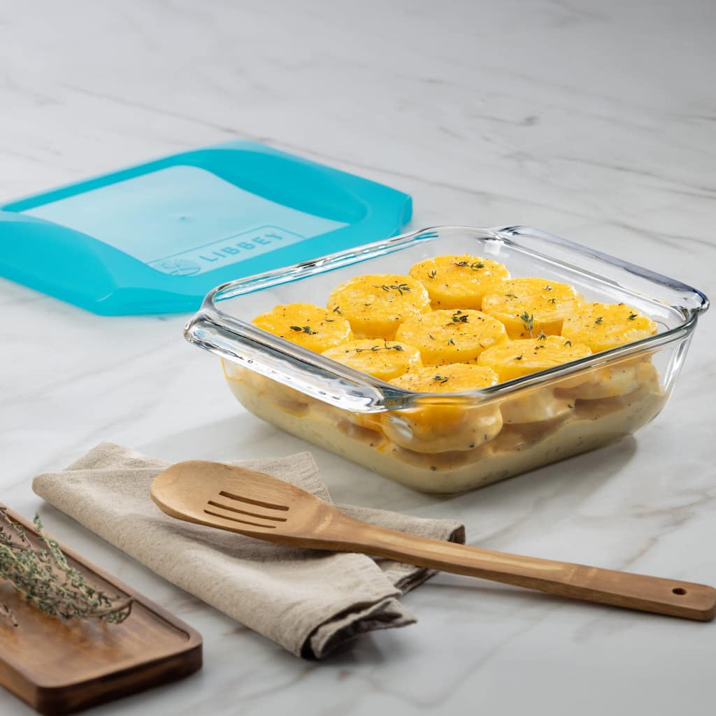 Libbey Bakers Premium 8x8 Inch Glass Baking Dish Set of 2 with Lids