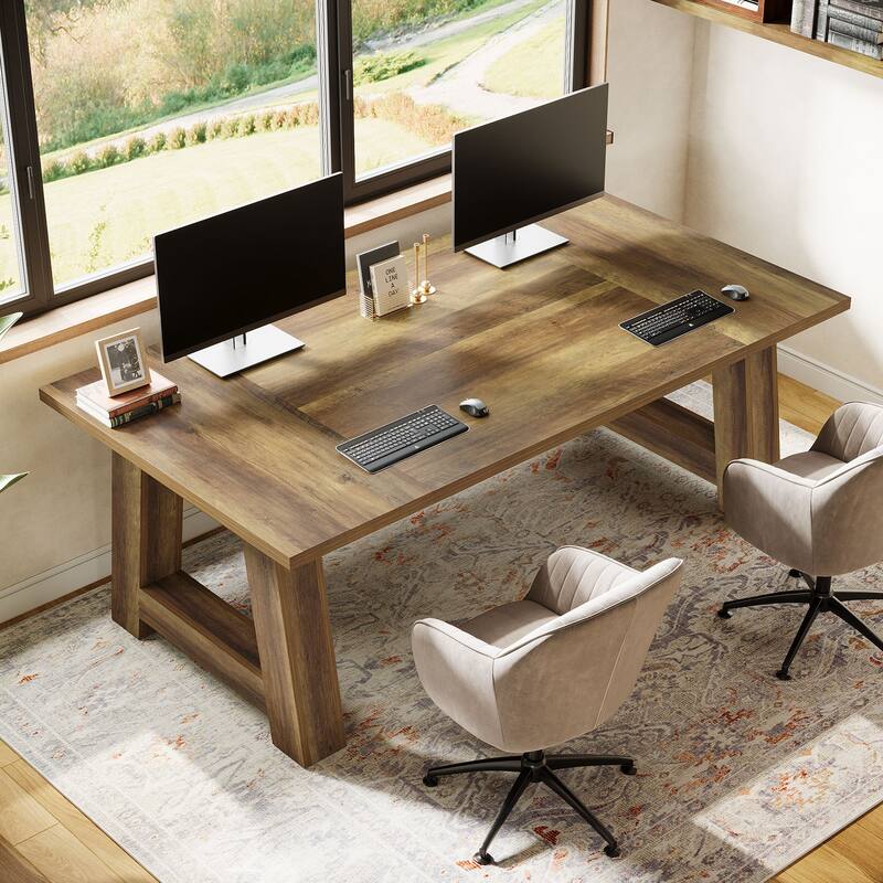 Large Office Computer Desk, 70.8" Executive Desk, Modern Workstation Writing Table