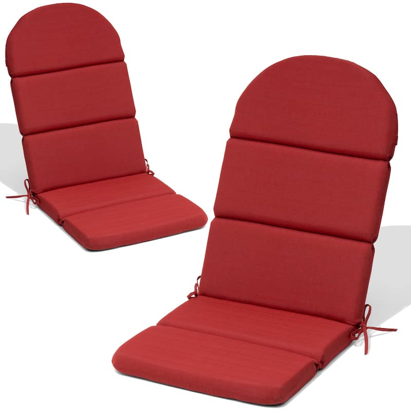 Patio Outdoor Adirondack Chair Cushion with Ties - 2PC - CHILI