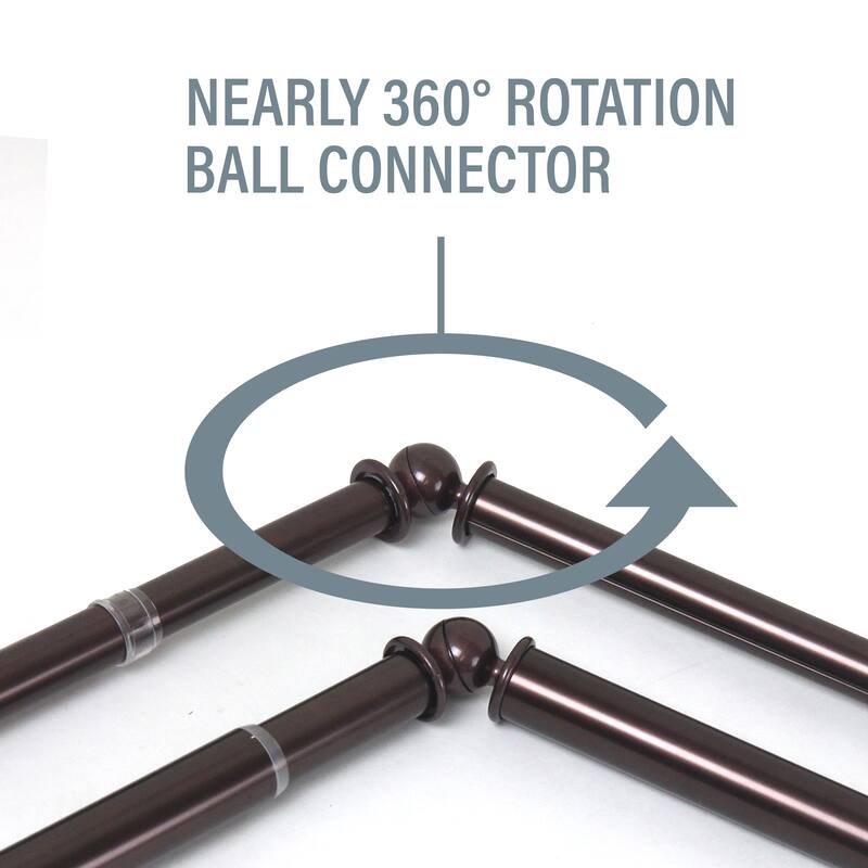 InStyleDesign 1 inch Pipe Double Bay Window Curtain Rod 23"-41", 41"-78"