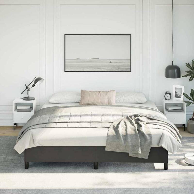 vidaXL Bed Frame, Faux Leather, No Mattress