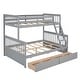 preview thumbnail 4 of 17, Modren Twin Over Full Functional Bunk Bed With Ladders and Two Storage Drawers