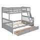 preview thumbnail 4 of 17, Twin Over Full Bunk Bed with Ladders, Drawers & Wood Support