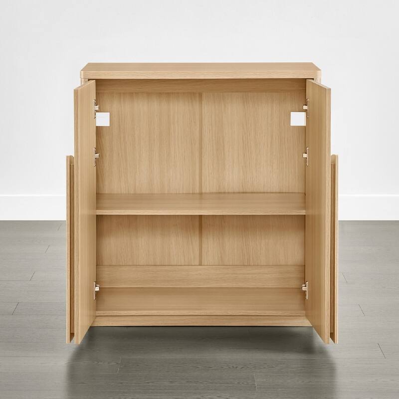 Spruce & Spring Modern Sideboard Buffet Cabinet with Wave Design