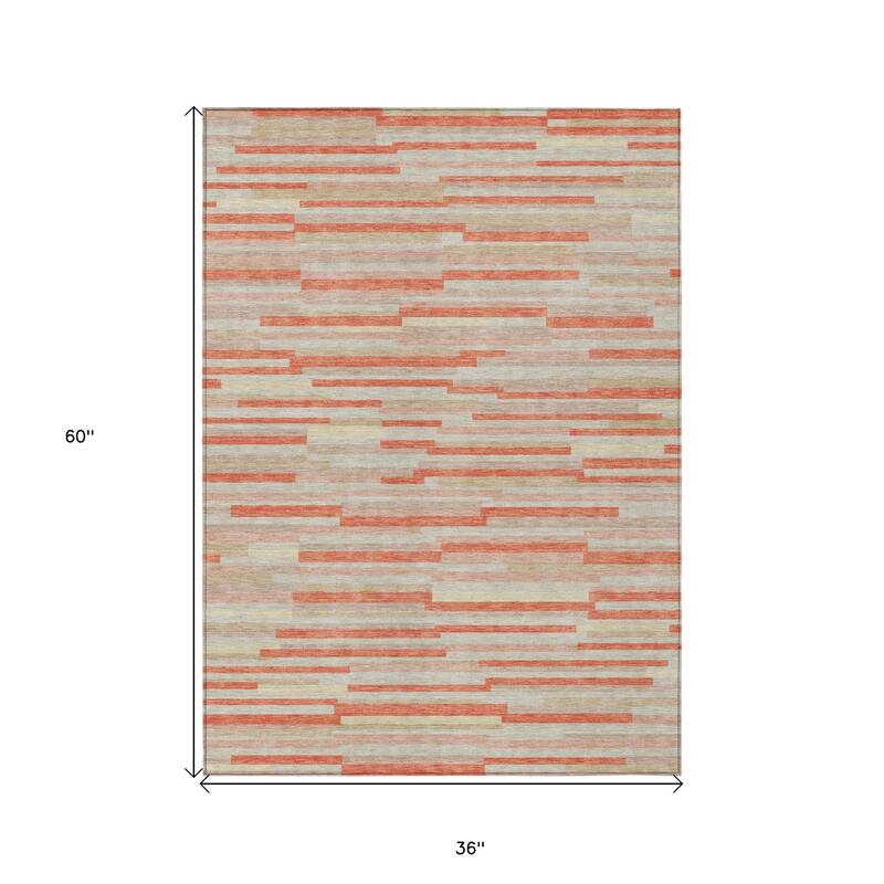HomeRoots Striped Transitional Rectangle Outdoor Rug