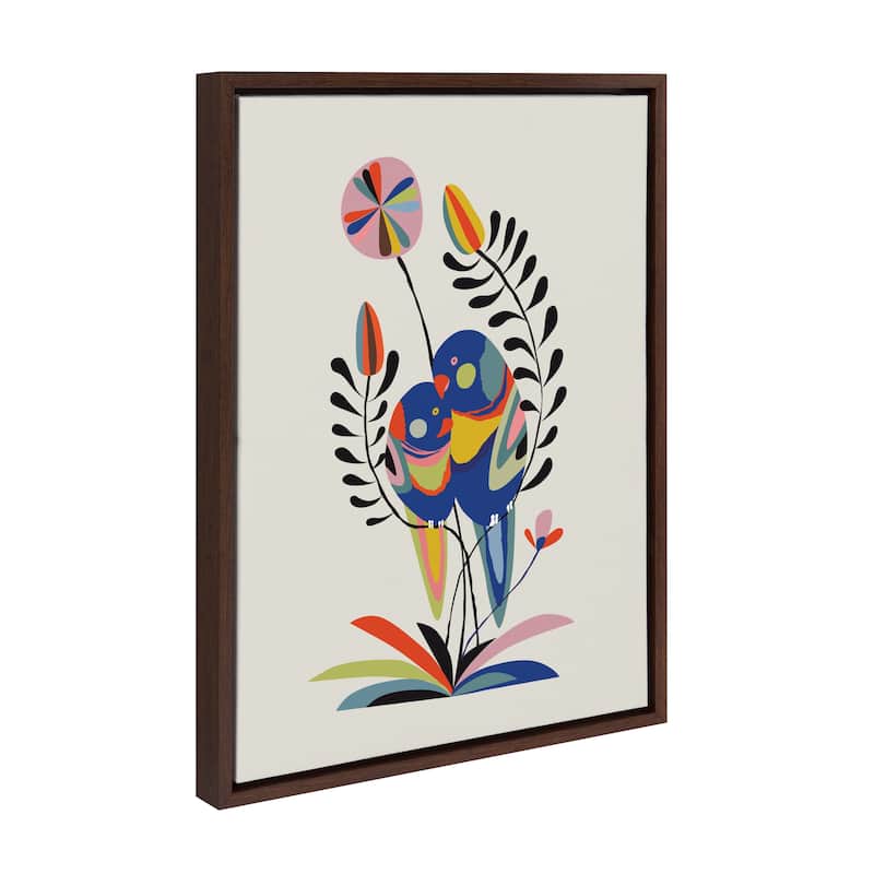 Kate and Laurel Sylvie Rainbow Lorikeet Framed Canvas by Rachel Lee