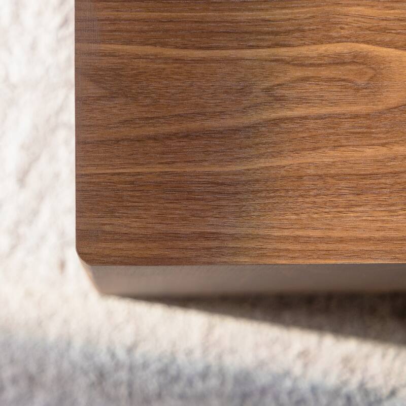 MDF Modern Nesting Imitation Wood Grain Coffee Table, Cube Side Table, Set for Small Space Living Room Bedroom-Set of 2