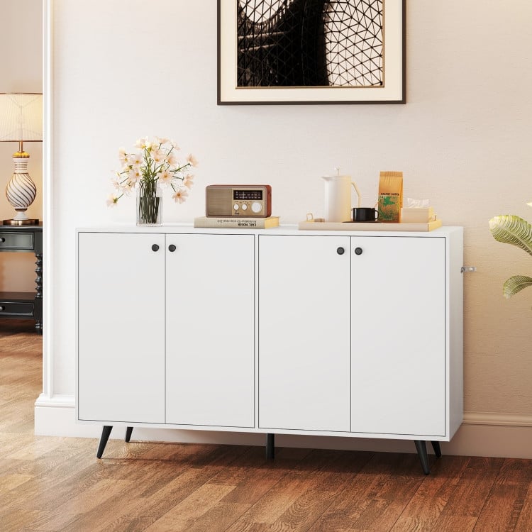 Buffet Sideboard with Adjustable Shelves 4 Doors and Modern Design - 50" x 15" x 31.5"