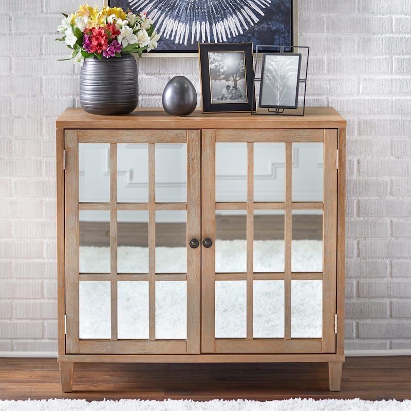 Lifestorey Matteo Double Door Mirrored Cabinet