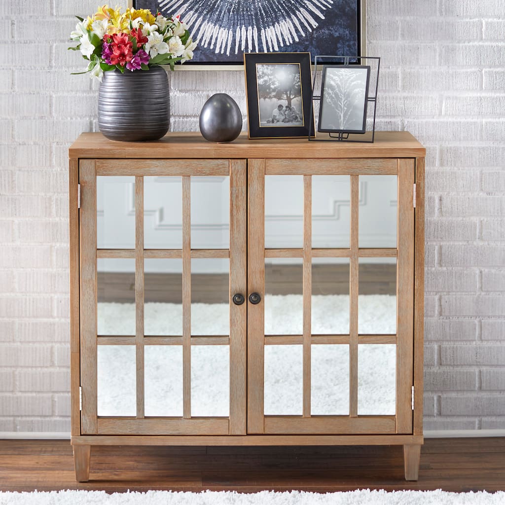 Lifestorey Matteo Double Door Mirrored Cabinet